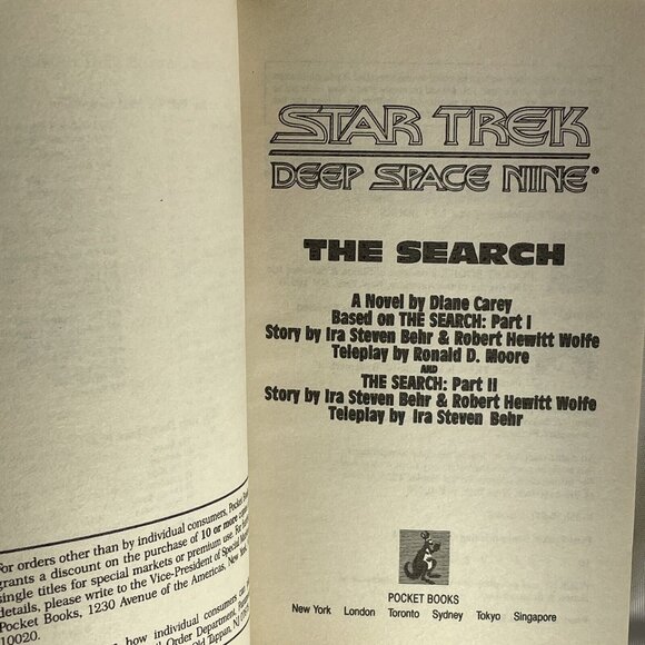 The Search Star Trek Deep Space Nine Mass Market Vintage Paperback Book 1st Pock - Picture 4 of 7